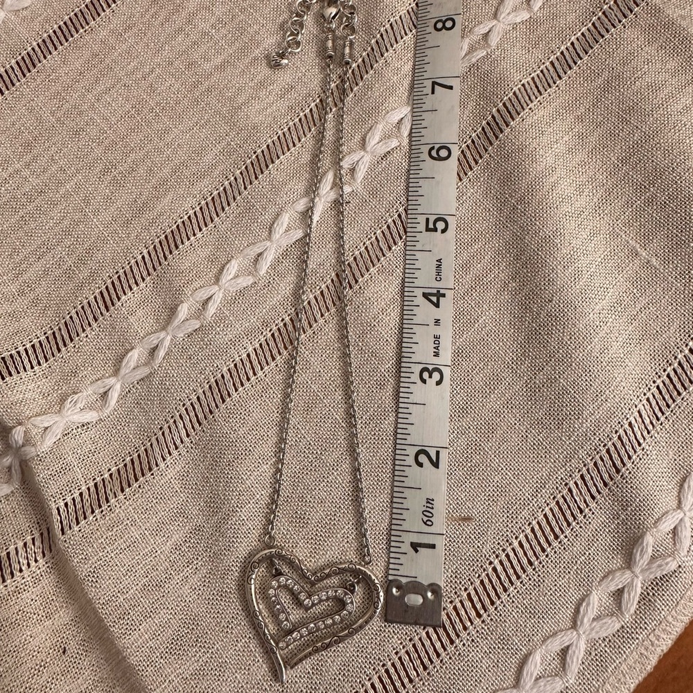 Brighton Silver Heart Necklace with Crystal Accents